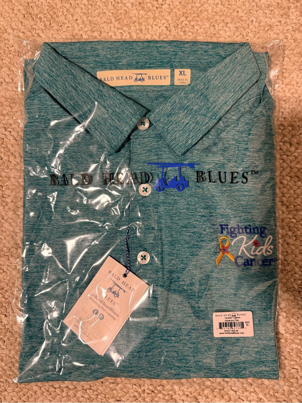 Bald Head Blues Men’s Teal Heather Polo – Comfort Performance